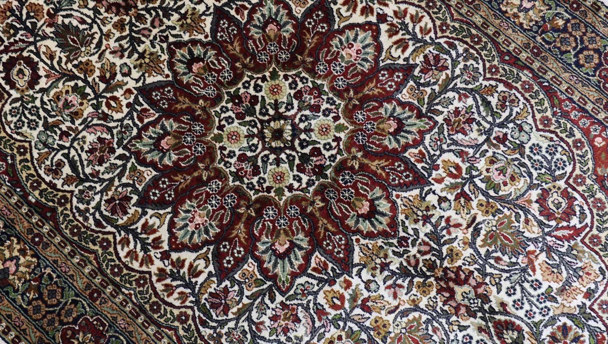 Silk Rug - Kashmir Silk - 170 x 109 cm - red