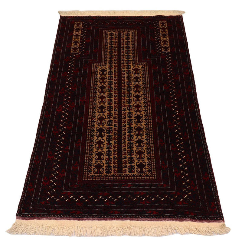Afghan Rug - 120 x 80 cm - dark red