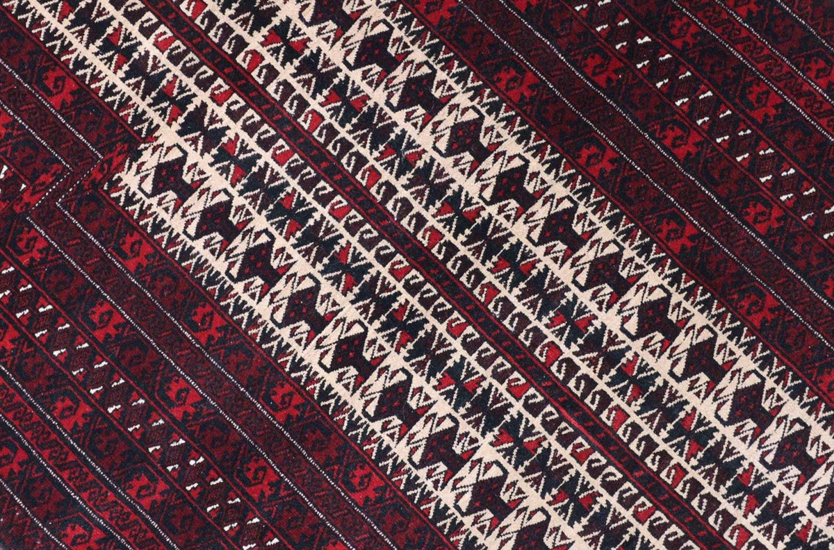Afghan Rug - 150 x 95 cm - dark red