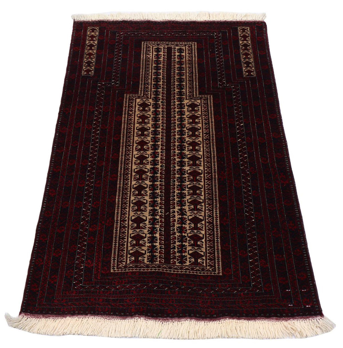 Afghan Rug - 150 x 95 cm - dark red