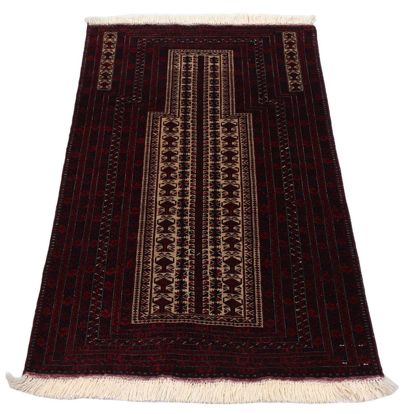 Afghan Rug - 150 x 95 cm - dark red