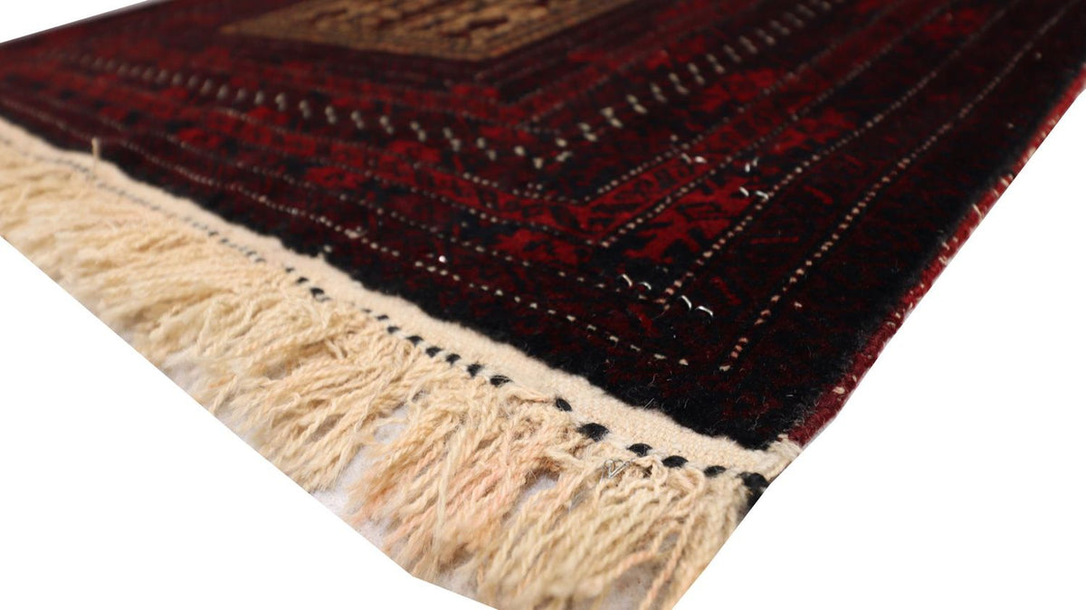 Afghan Rug - 150 x 95 cm - dark red