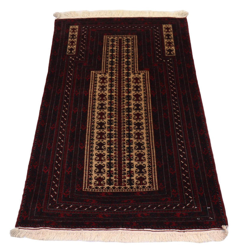 Afghan Rug - 150 x 95 cm - dark red