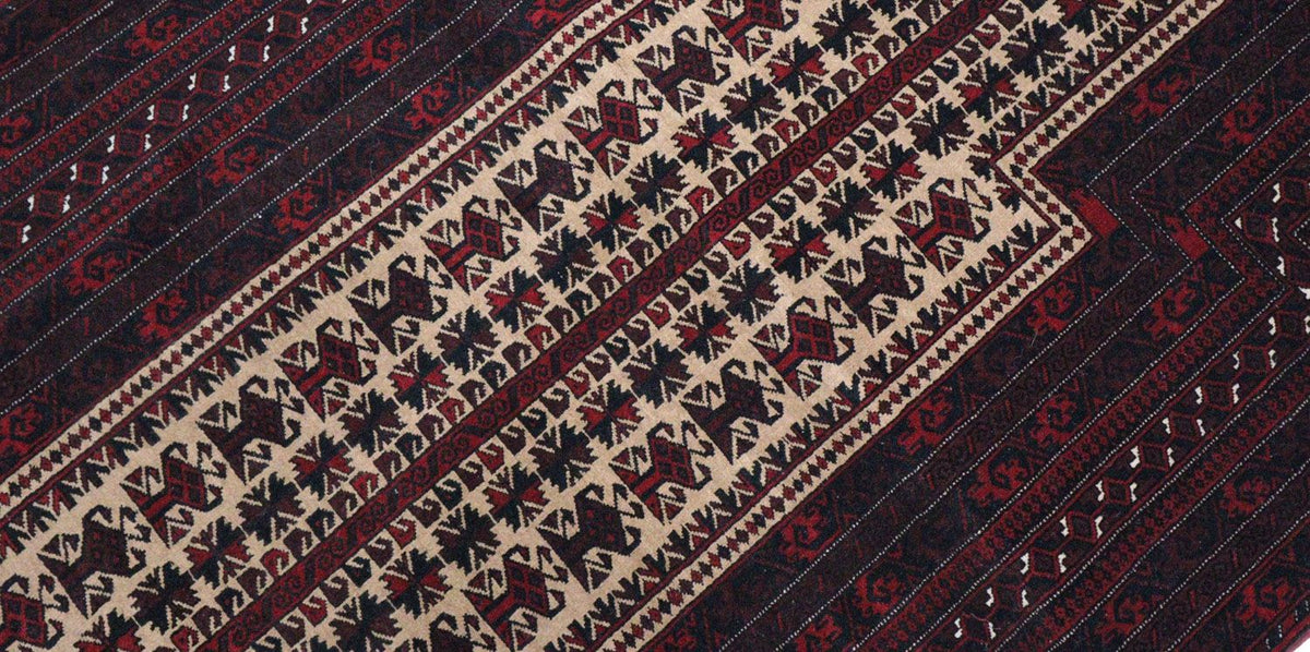 Afghan Rug - 150 x 95 cm - dark red
