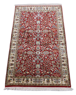 Silk Rug - Kashmir Silk - 124 x 77 cm - red