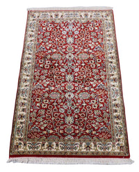 Silk Rug - Kashmir Silk - 124 x 77 cm - red