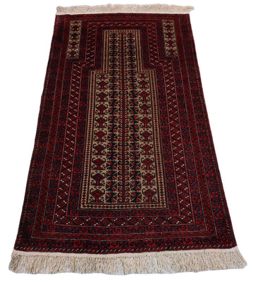 Belutsch Rug - 156 x 88 cm - dark red