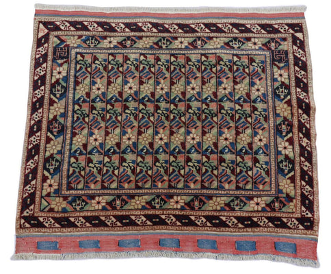 Afghan Rug - Bukhara - 75 x 55 cm - blue