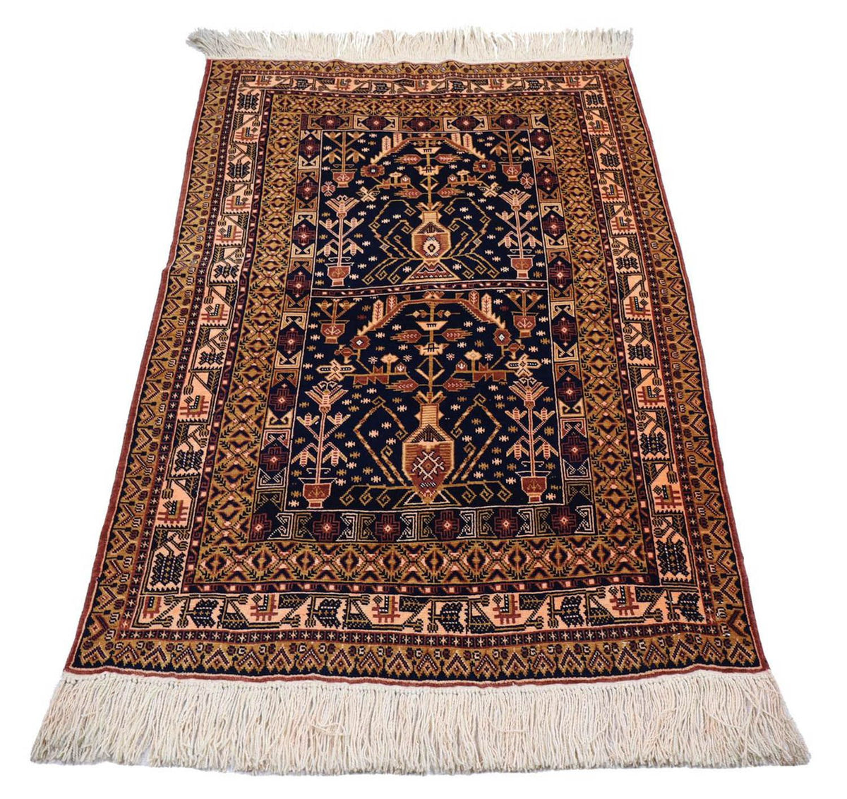 Afghan Rug - 140 x 102 cm - black