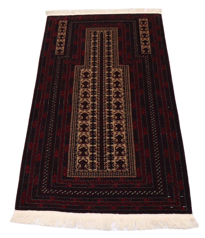 Afghan Rug - 150 x 95 cm - dark red