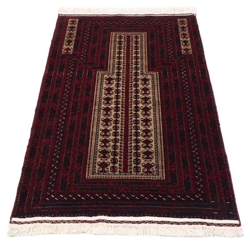 Afghan Rug - 150 x 95 cm - dark red