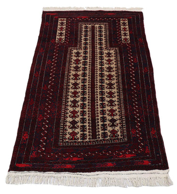 Afghan Rug - 150 x 95 cm - dark red