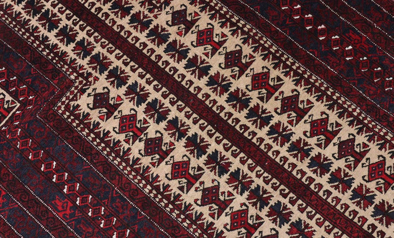 Afghan Rug - 150 x 95 cm - dark red