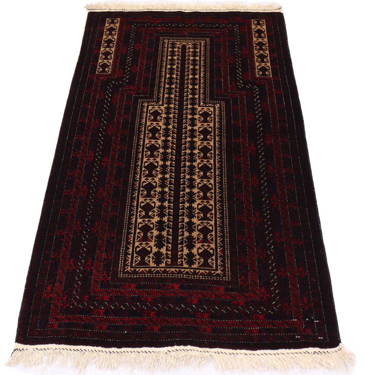 Afghan Rug - 150 x 95 cm - dark red