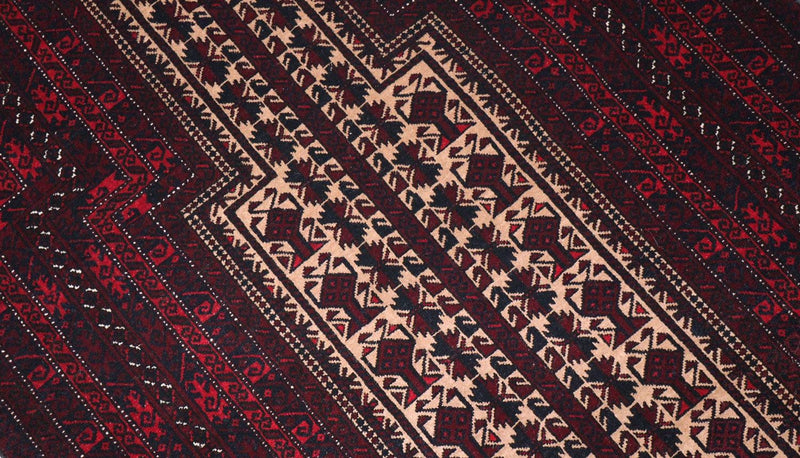 Afghan Rug - 150 x 95 cm - dark red