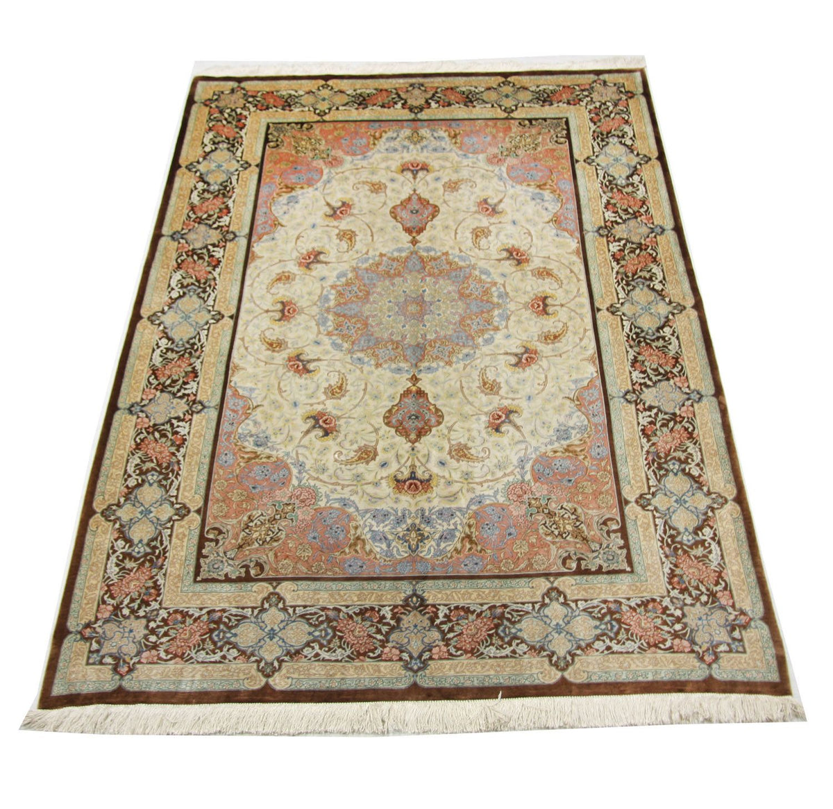 Silk Rug - Ghom Silk - Premium - 240 x 155 cm - beige
