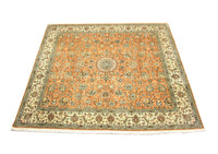 Silk Rug - Kashmir Silk square  - 216 x 211 cm - orange