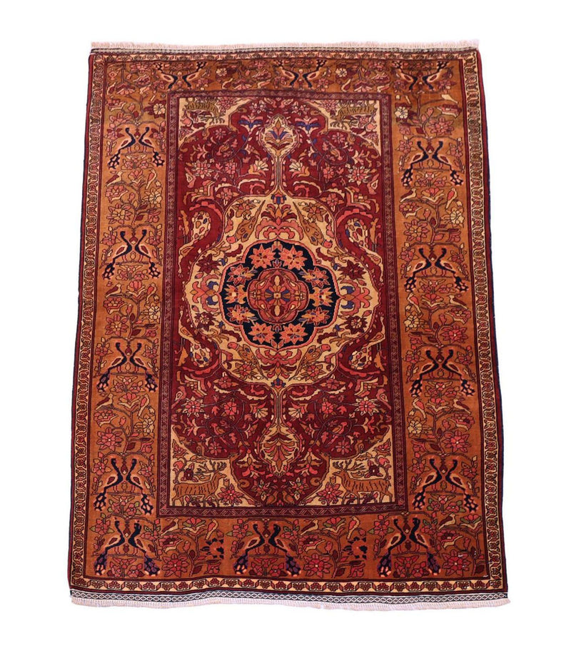 Silk Rug - Afghan Silk - 154 x 115 cm - red