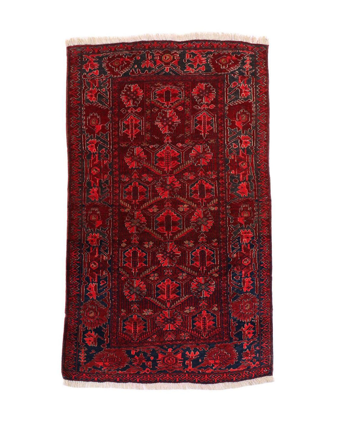 Afghan Rug - 119 x 76 cm - dark red