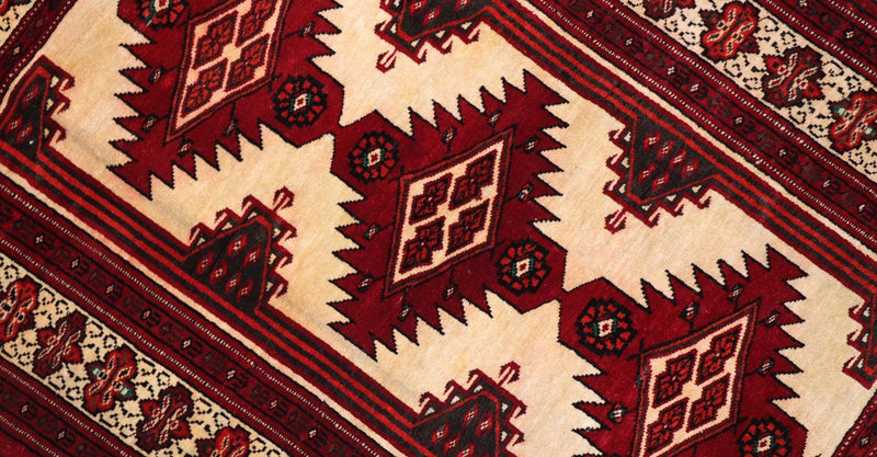 Afghan Rug - 127 x 89 cm - dark red