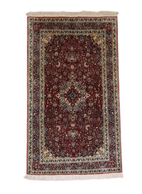 Silk Rug - Kashmir Silk - 150 x 90 cm - dark red