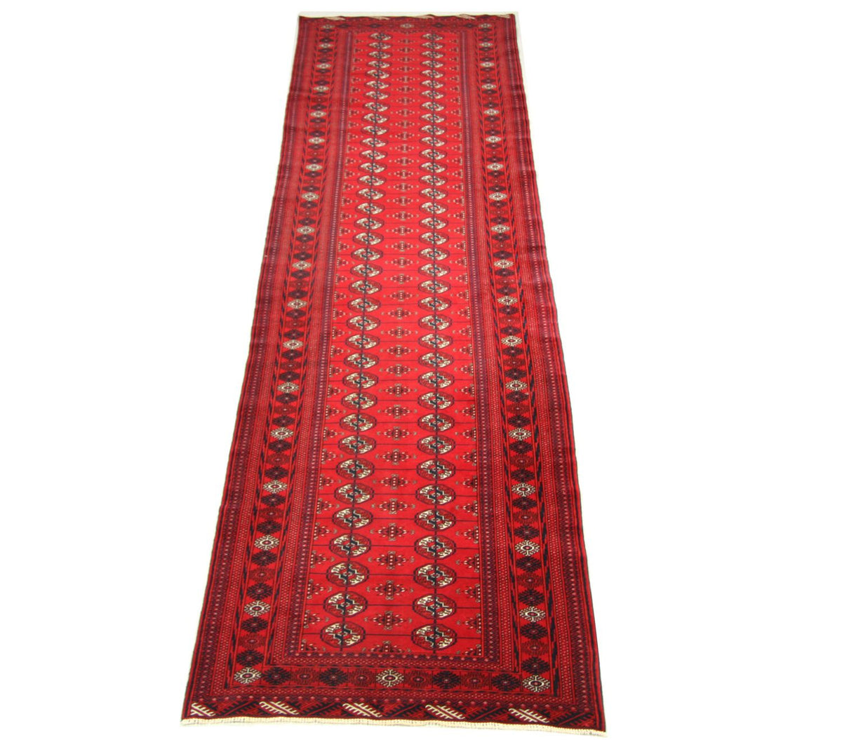 Runner Afghan Rug - Bukhara - 352 x 96 cm - red