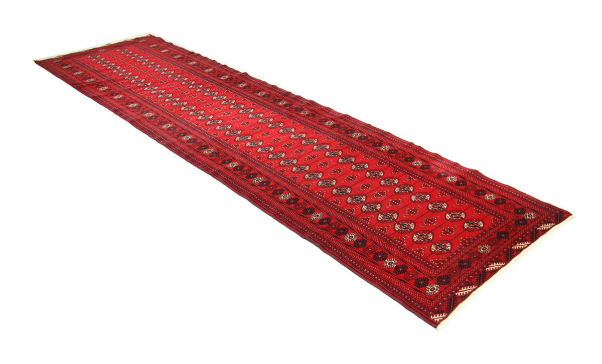 Runner Afghan Rug - Bukhara - 352 x 96 cm - red