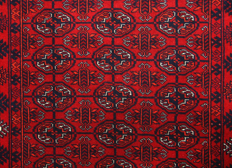 Runner Afghan Rug - Bukhara - 290 x 81 cm - red