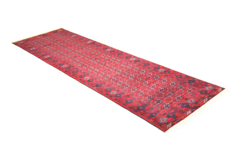 Runner Afghan Rug - Bukhara - 290 x 81 cm - red