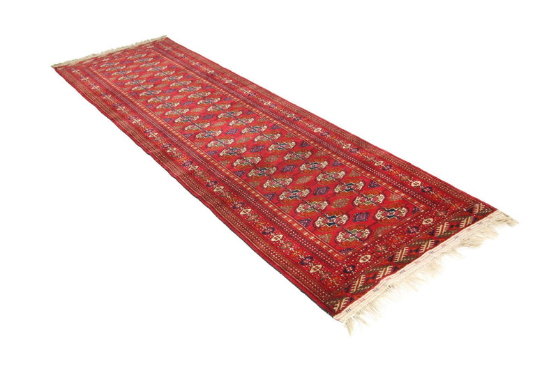 Runner Afghan Rug - Bukhara - 285 x 88 cm - red