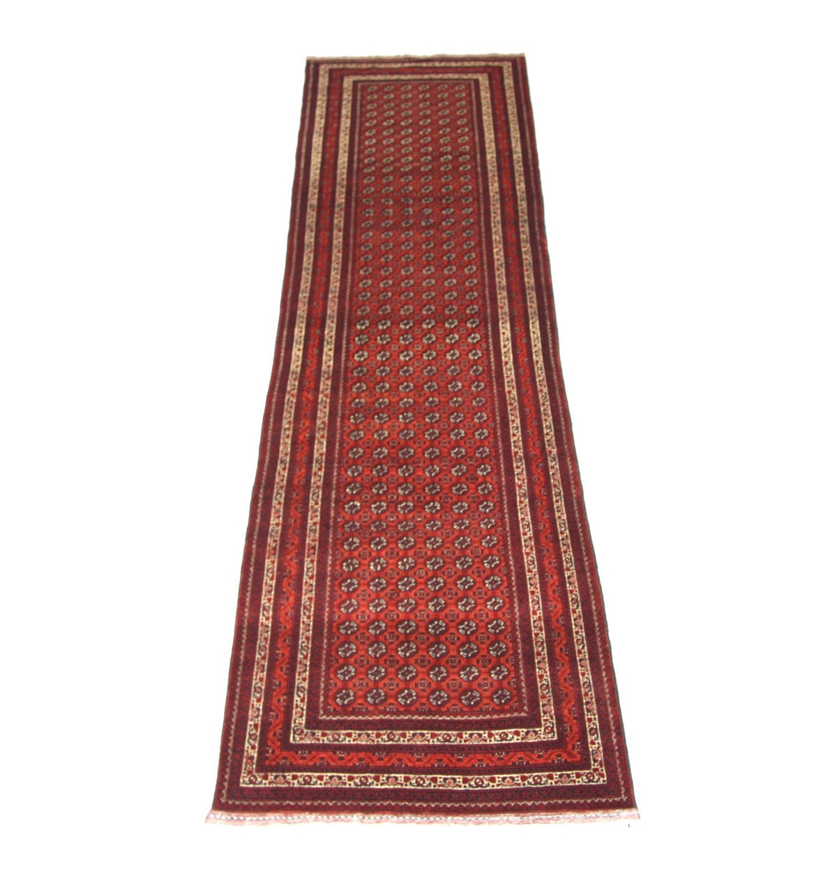 Runner Afghan Rug - Bukhara - 339 x 84 cm - red