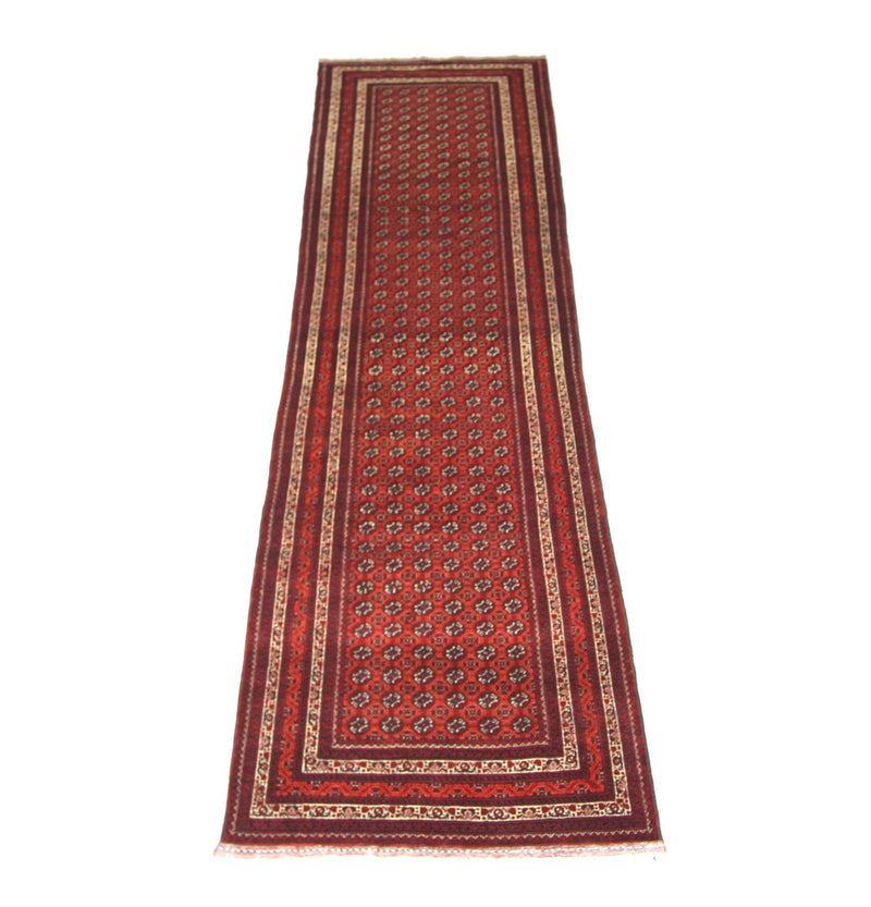 Runner Afghan Rug - Bukhara - 339 x 84 cm - red