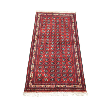 Runner Afghan Rug - Bukhara - 258 x 87 cm - red