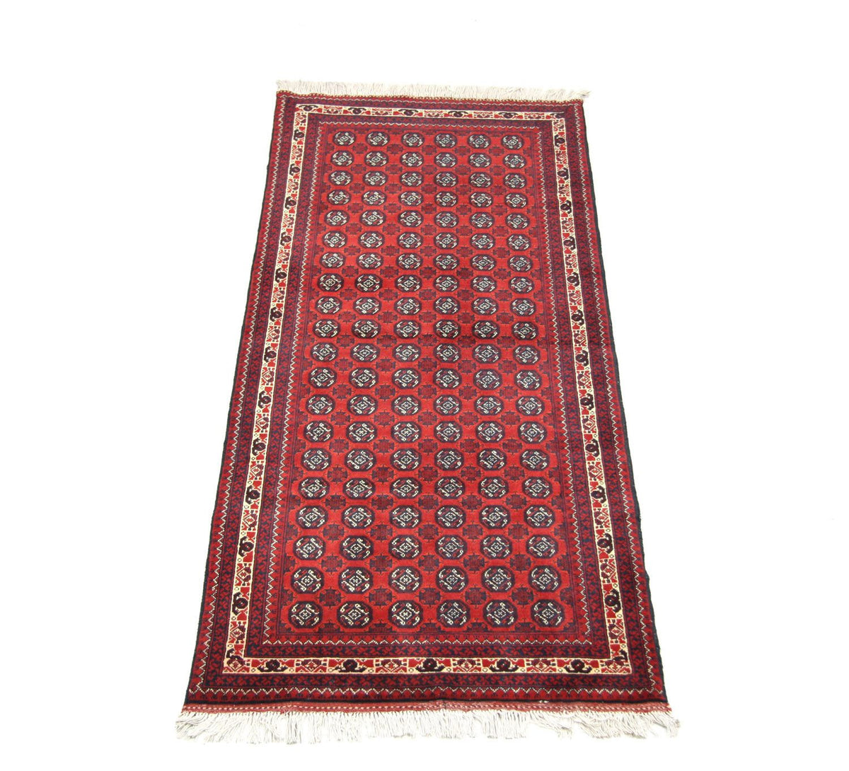 Runner Afghan Rug - Bukhara - 258 x 87 cm - red