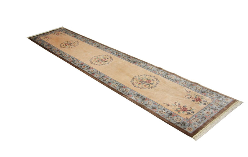 Runner Silk Rug - Chinese Silk - 337 x 70 cm - multicolored