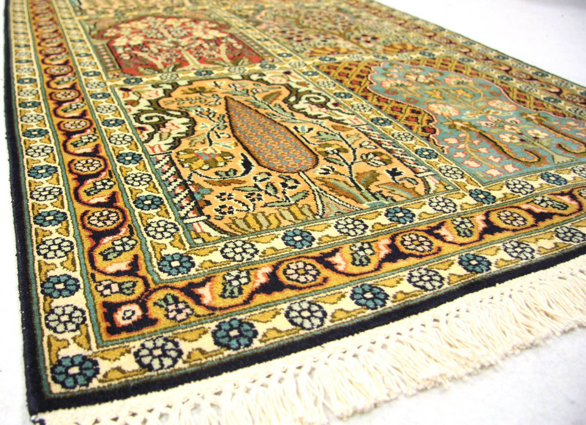 Runner Silk Rug - Kashmir Silk - 298 x 82 cm - multicolored