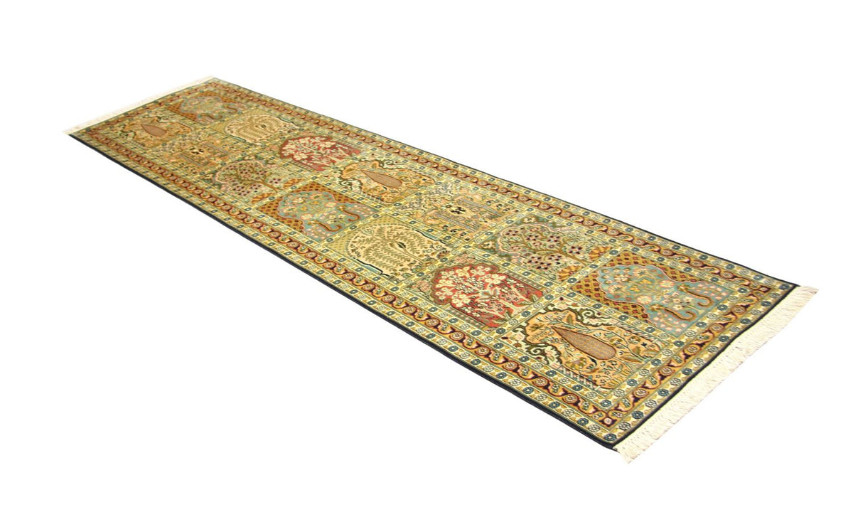 Runner Silk Rug - Kashmir Silk - 298 x 82 cm - multicolored