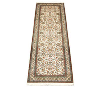 Runner Silk Rug - Kashmir Silk - 250 x 80 cm - beige