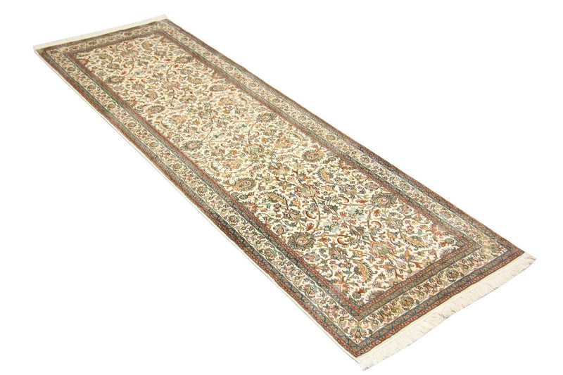 Runner Silk Rug - Kashmir Silk - 250 x 80 cm - beige