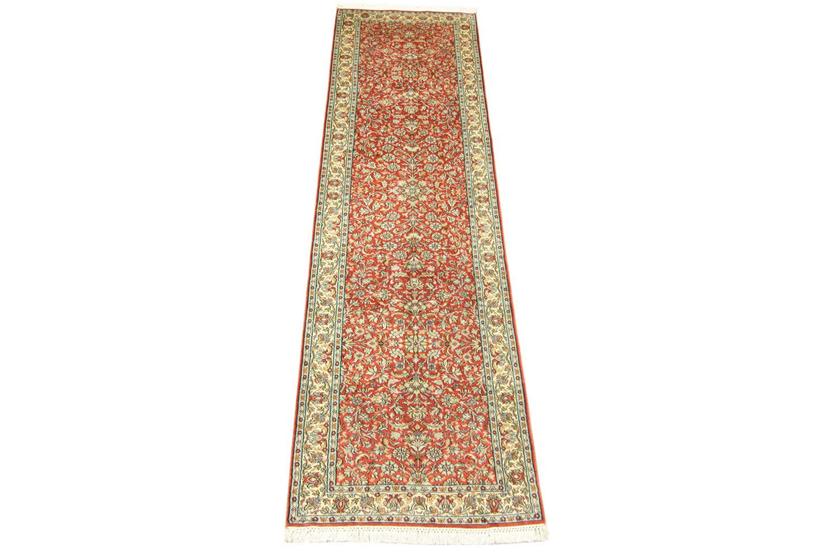 Runner Silk Rug - Kashmir Silk - 292 x 78 cm - orange