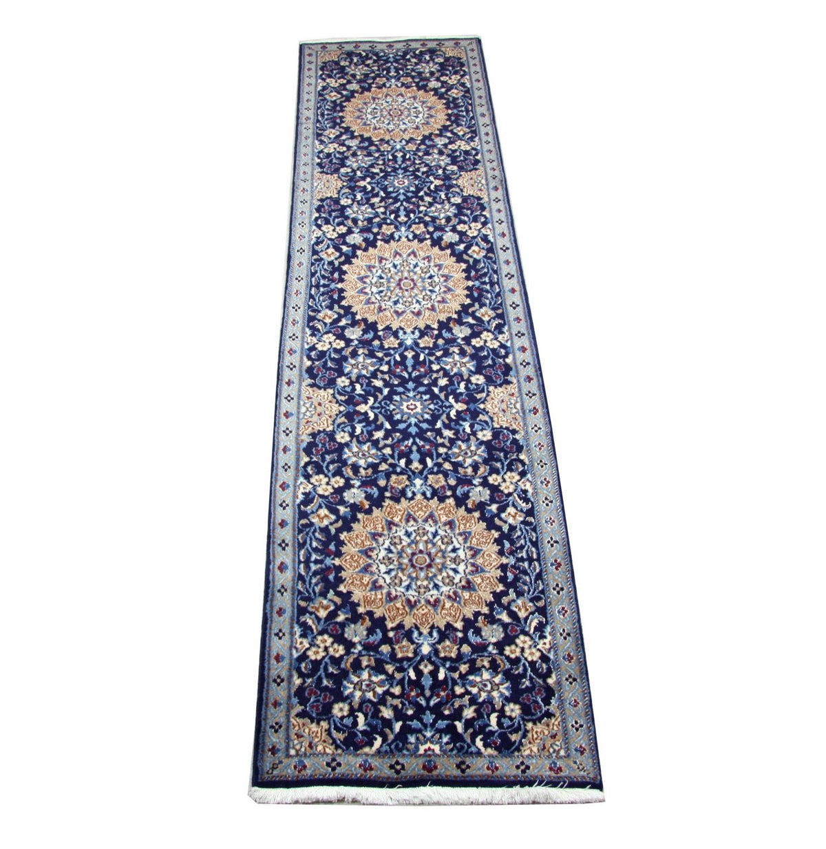 Runner Perser Rug - Nain - 340 x 80 cm - blue