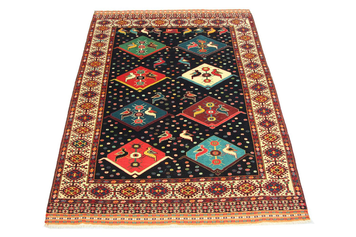 Turkaman Rug square  - 158 x 132 cm - blue