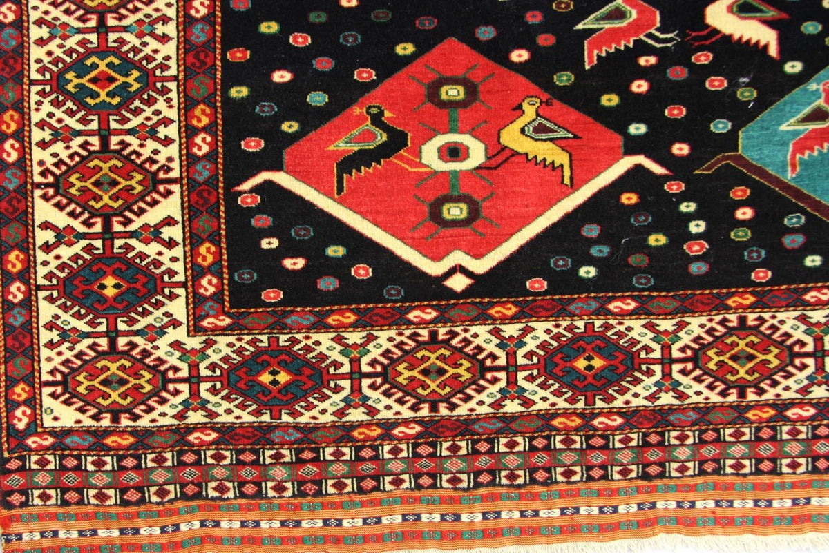 Turkaman Rug square  - 158 x 132 cm - blue