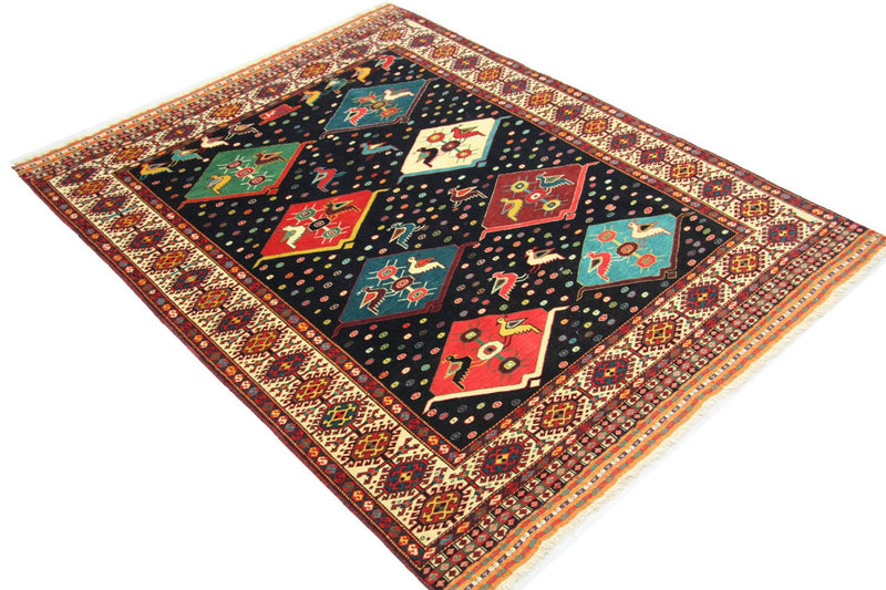 Turkaman Rug square  - 158 x 132 cm - blue