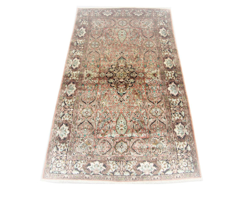 Silk Rug - Kashmir Silk - 164 x 91 cm - brown