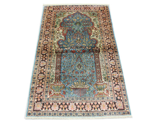 Silk Rug - Kashmir Silk - 156 x 90 cm - blue