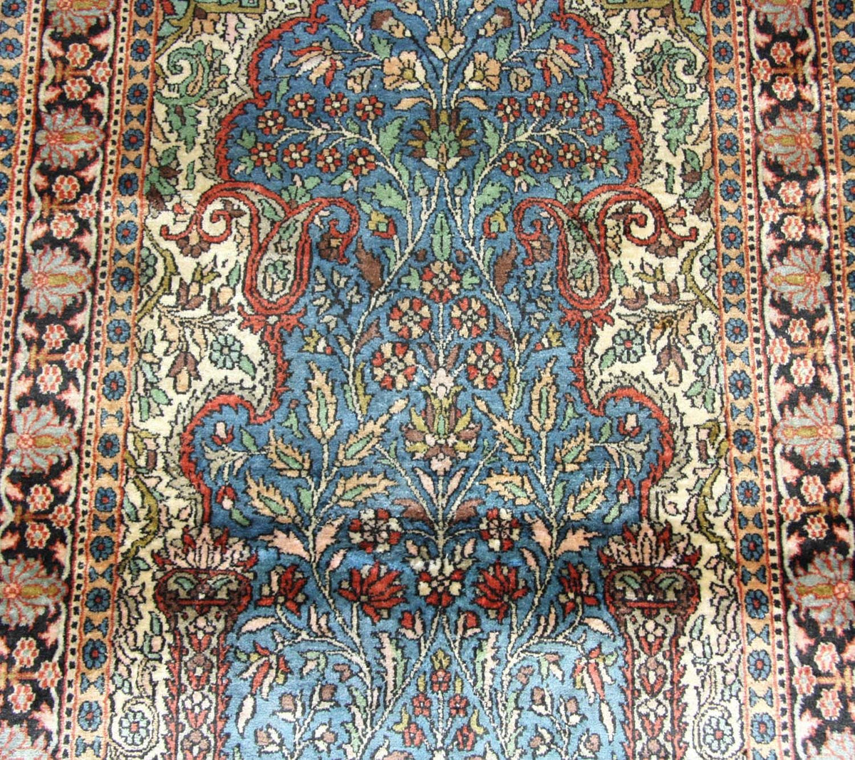 Silk Rug - Kashmir Silk - 156 x 90 cm - blue