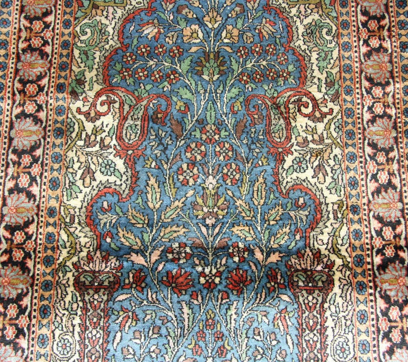Silk Rug - Kashmir Silk - 156 x 90 cm - blue
