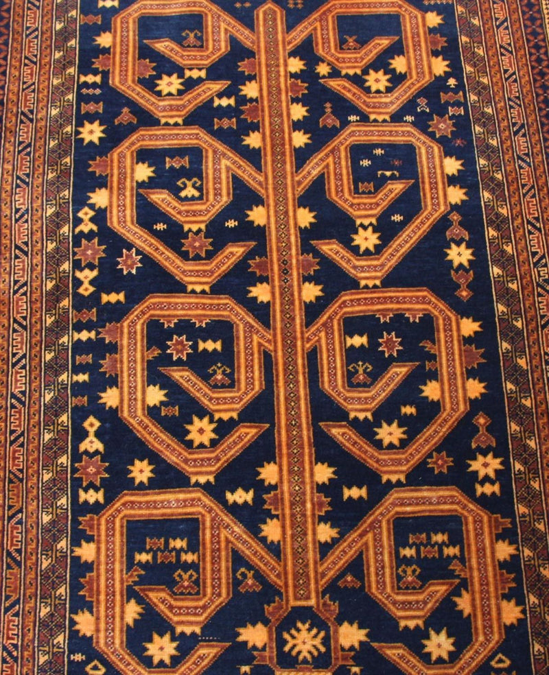 Afghan Rug - 140 x 95 cm - blue