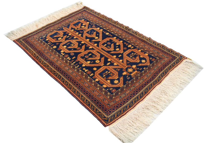 Afghan Rug - 140 x 95 cm - blue